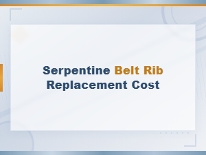 Serpentine Belt Rib Replacement Cost: Complete Price Guide